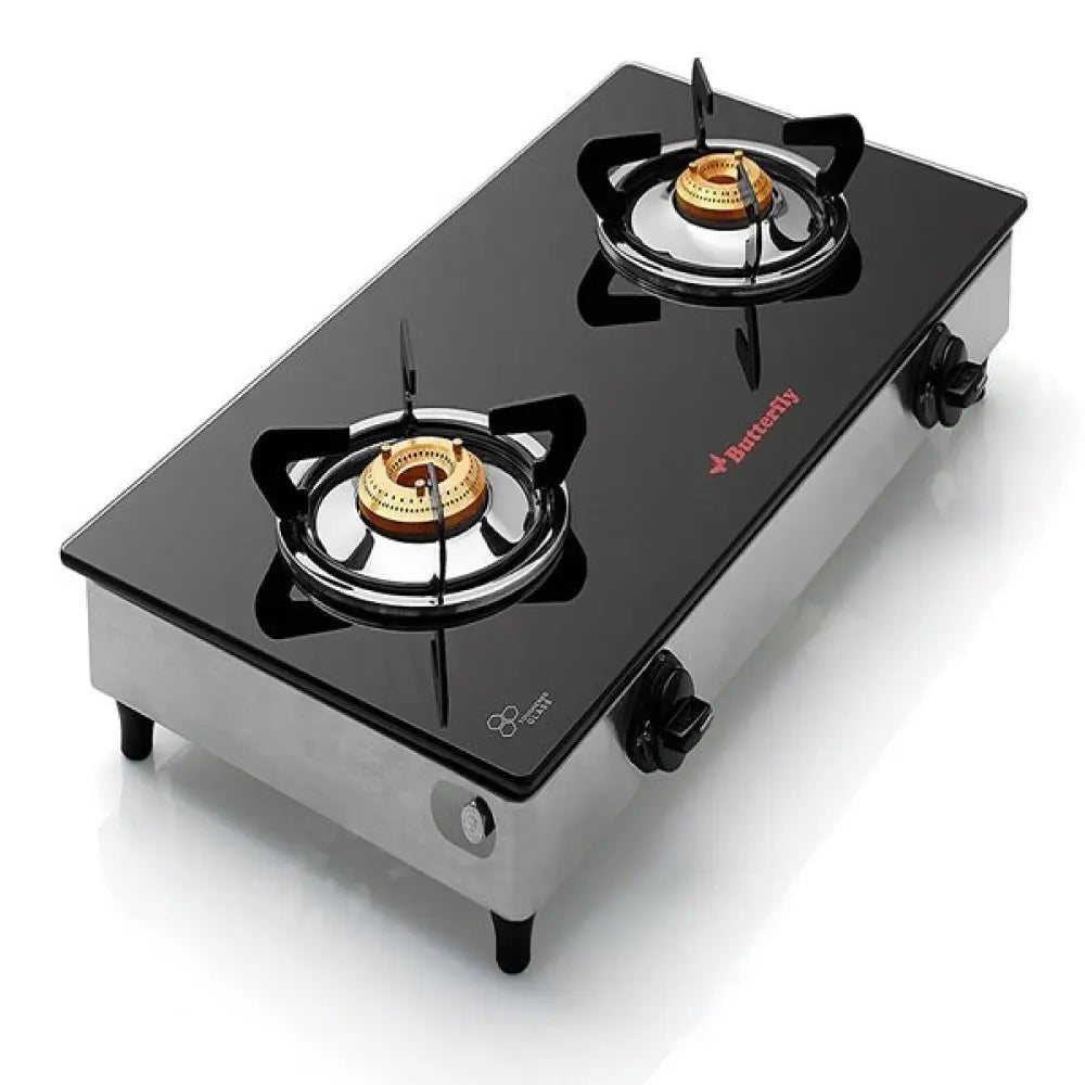 Butterfly Reflection 2B Back Nozzle Glass Top Gas Stove