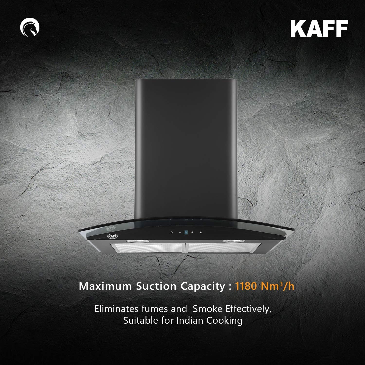 KAFF 60cm 1180 m3/hr Chimney (OPEC BGX 60, Cassette Filter, Black)