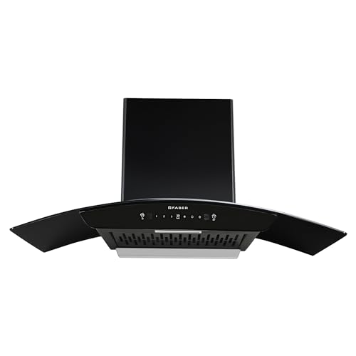 Faber Miami 90cm 1200 m3/hr Filterless Autoclean Chimney | Touch & Gesture Control | Curved Shaped | Wall Mounted|8Yr on Motor, 2Yr Comprehensive Warranty by Faber|Hood Miami IN HC SC FL BK 9