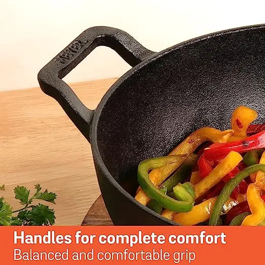 Meyer Cast Iron Kadai 48450 24cm Black