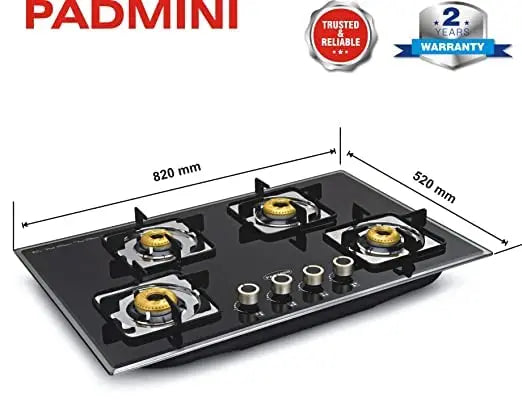 Padmini Gas Stove, 4 Burner, Black (CS-405 GL-IB)