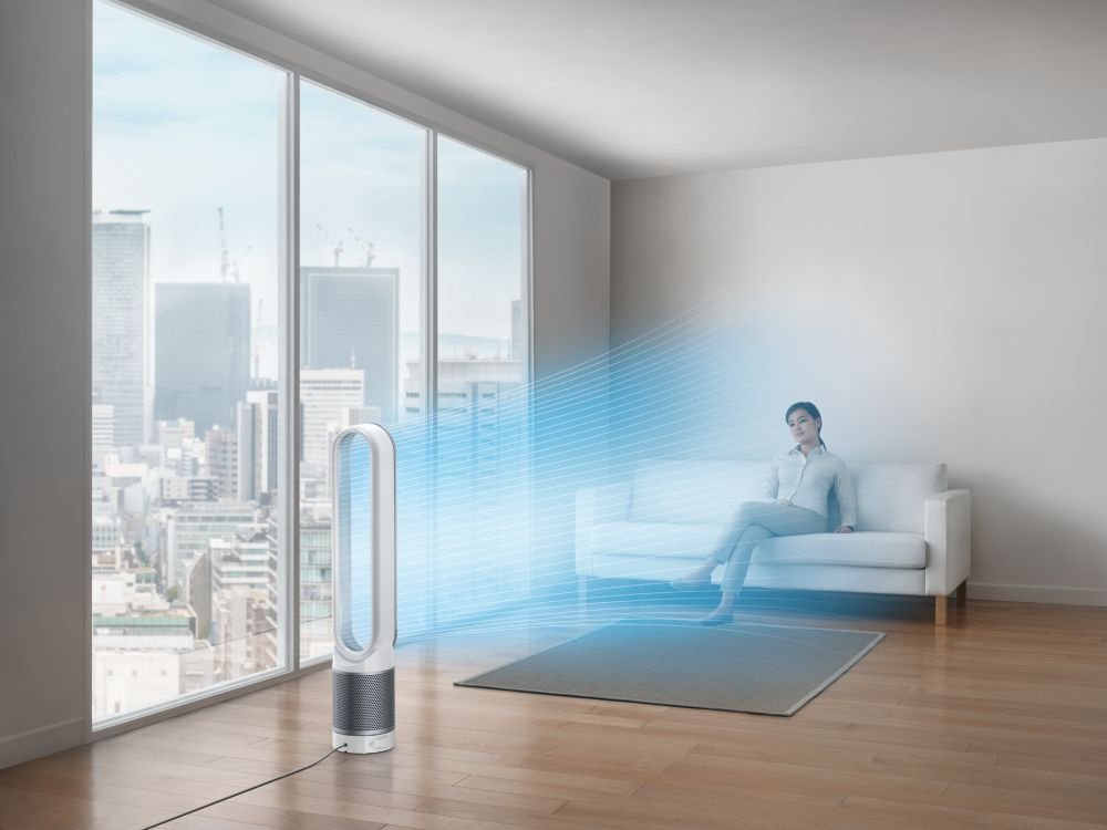 Dyson Pure Cool Link Air Purifier TP03 (White/Silver), Wi-Fi Enabled, Large, Activated Carbon