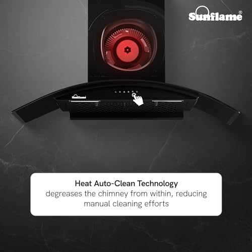 Sunflame Lamia 90 FL HAC Filterless Auto-Clean Kitchen Chimney | 90 cm | 1200 m³/h High Suction | Push Button Control | 1-Year Comprehensive & 5-Year Motor Coverage