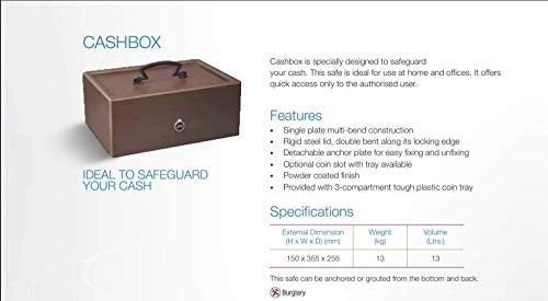 Godrej Aluminium Cash Box with Coin Tray