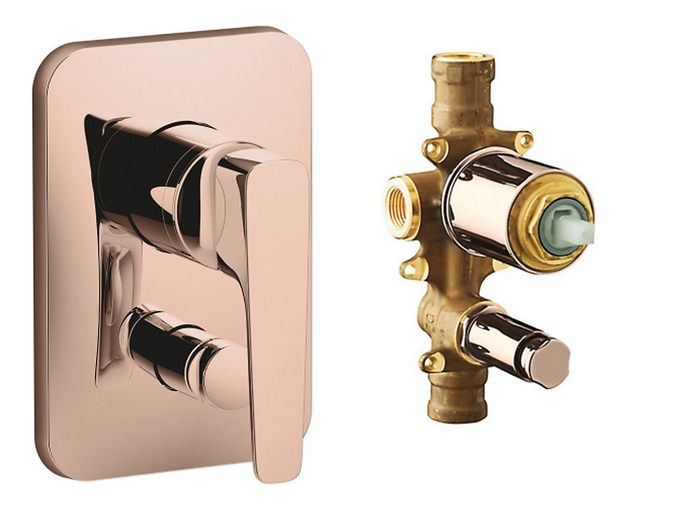 kohler K-22787IN-4-RGD Recessed bath and shower trim with diverter + AT235 valve in rose gold