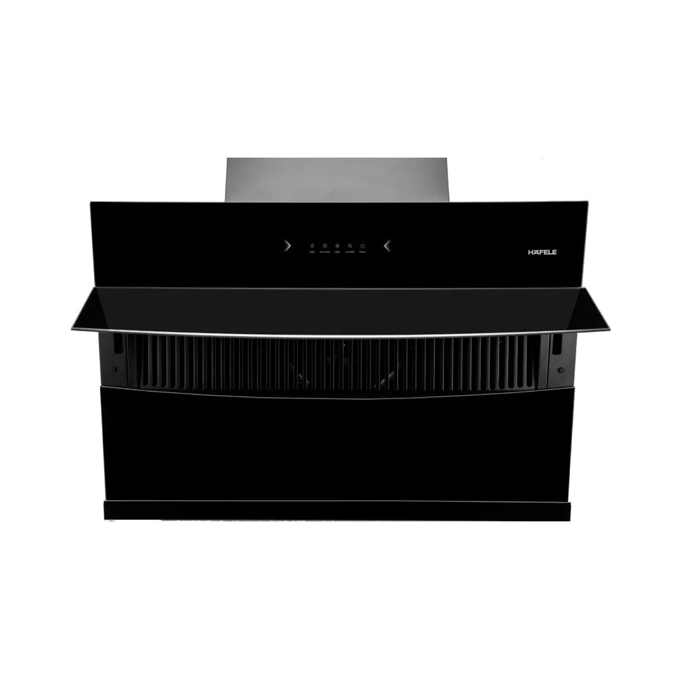Hafele RHINE 90cm Filter-Free Wall Mounted Chimney with Gesture Control – Black Glass