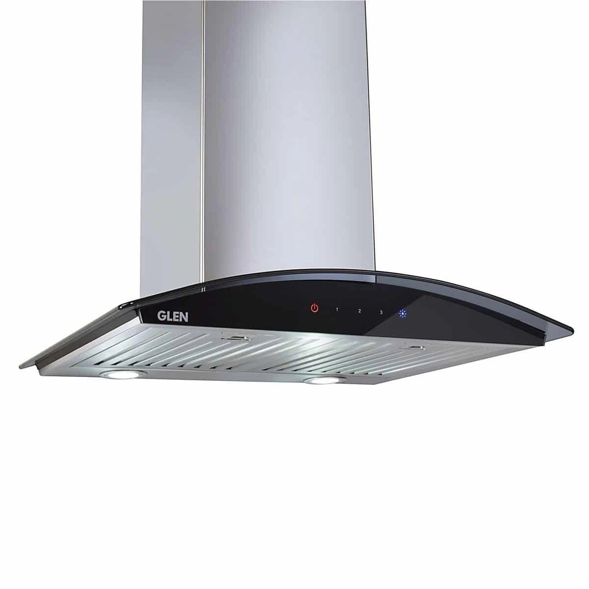 GLEN Chimney GL 6071 SX TS 60cm 1000 m3/hr + GL Cooktop 1041 GT SS Glass Gas Stove Combo
