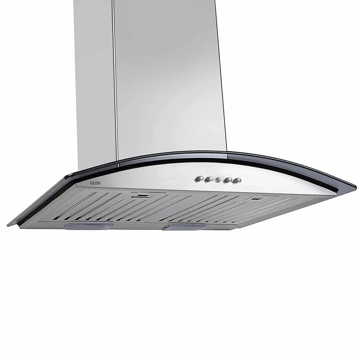 Glen 6071 SX Touch Screen 60 cm 1000 M3/Hr Chimney with 4 Brass Burner Black Gas Stove 1043 BB