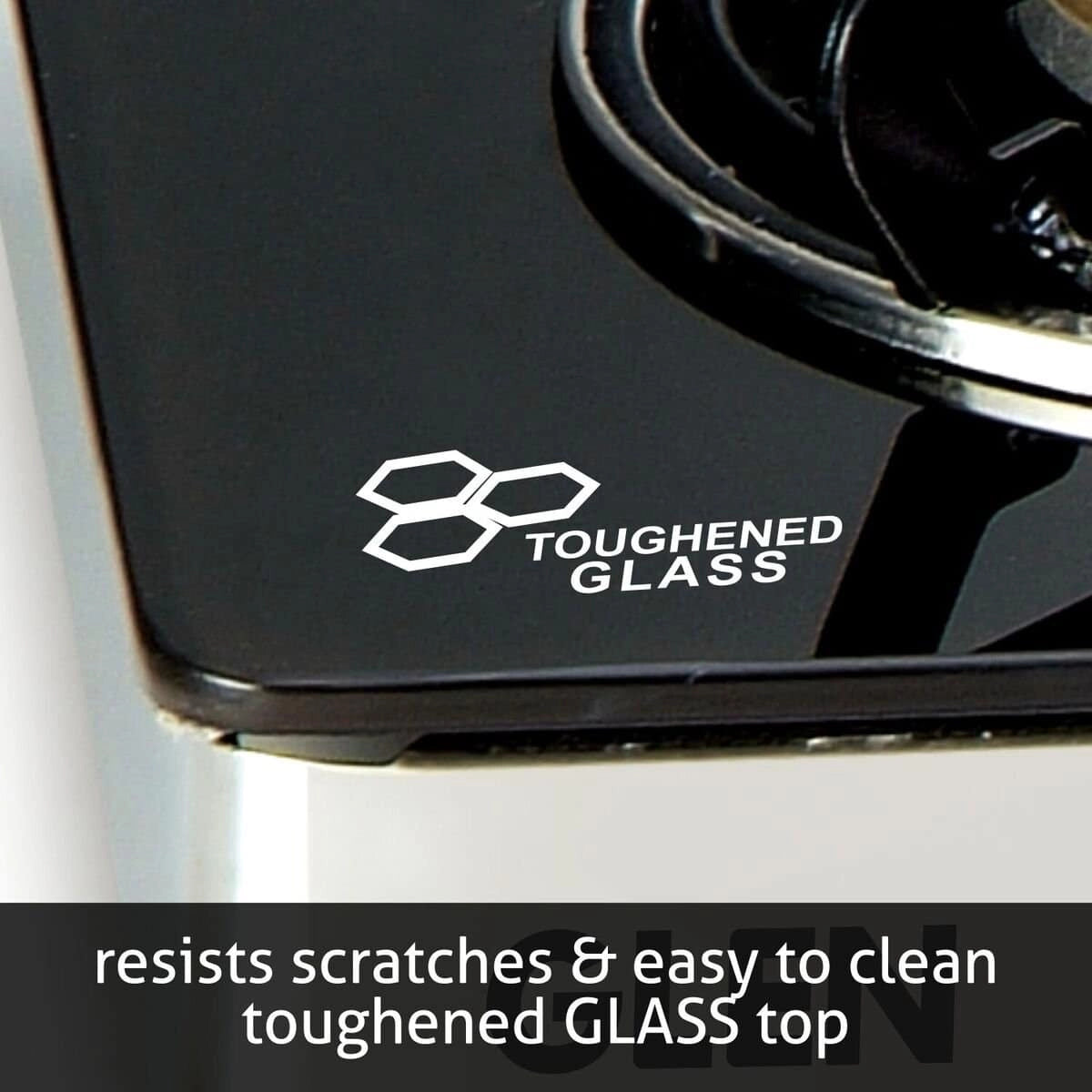 Glen 6071 SX Touch Screen 60 cm 1000 M3/Hr Chimney with 4 Brass Burner Black Gas Stove 1043 BB