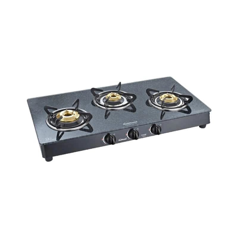 Sunflame Crystal Gas Stove 3 Burner (3B) Granito BK Auto Ignition
