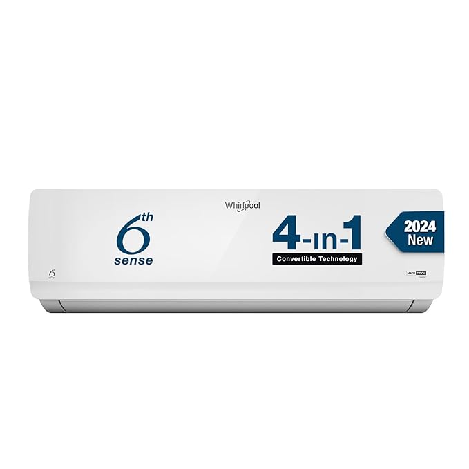 Whirlpool Convertible 4-in-1 Cooling 2023 Model 0.8 Ton 3 Star Split Inverter 6th Sense Technology AC - White  (Magicool 08T 3S INV CNV S3I1AJ0-I/Magicool 08T 3S INV CNV S3I1AJ0-O, Copper Condenser)