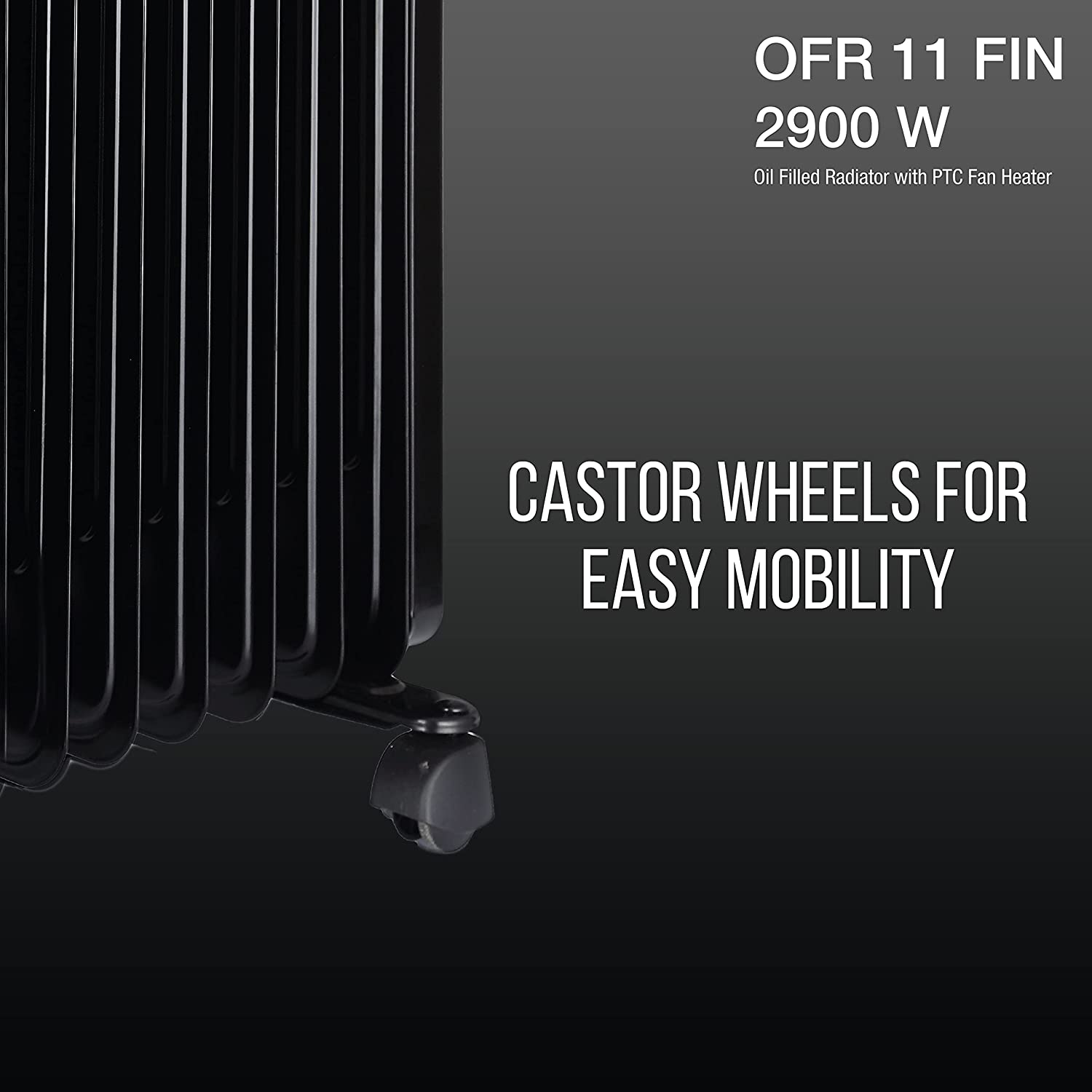 Havells OFR - 11Fin 2900-Watt PTC Fan Heater (Black)