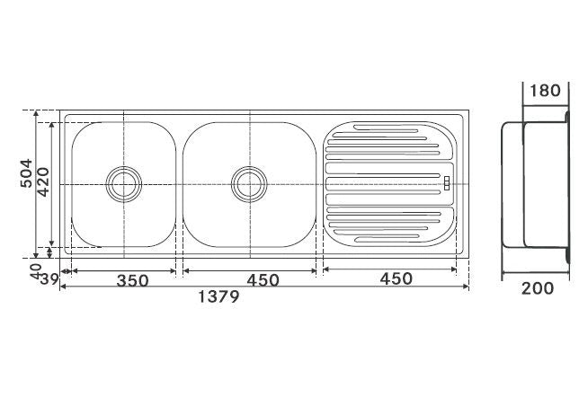 Franke Sink 621 CX OMNI (55 x 20 inches)