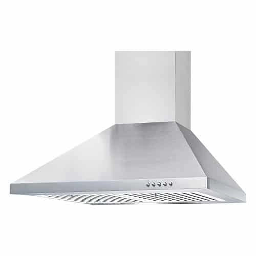 Glen 60 cm 1000 m3/hr Pyramid Chimney With 7 years warranty on Product, Baffle Filters Push buttons (Aqua SS, Silver)