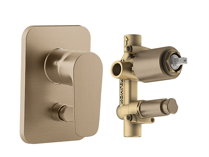 kohler K-22790IN-4-BV Recessed bath and shower trim with diverter + AT235 valve  in brushed bronze