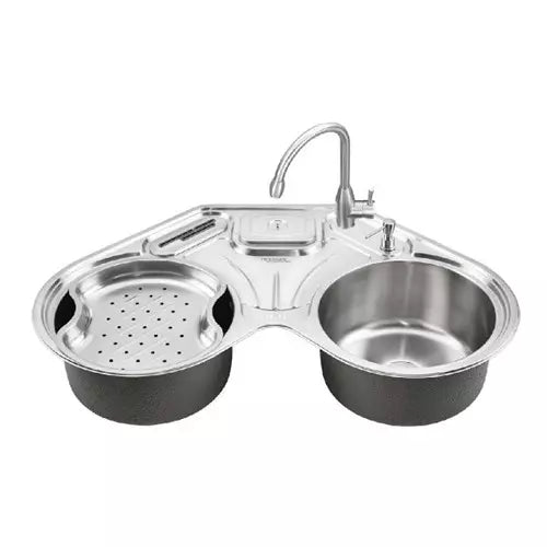 Hindware Octavius 34.8X34.8x8.6-inch Matt Finish SS Single Bowl Kitchen Sink