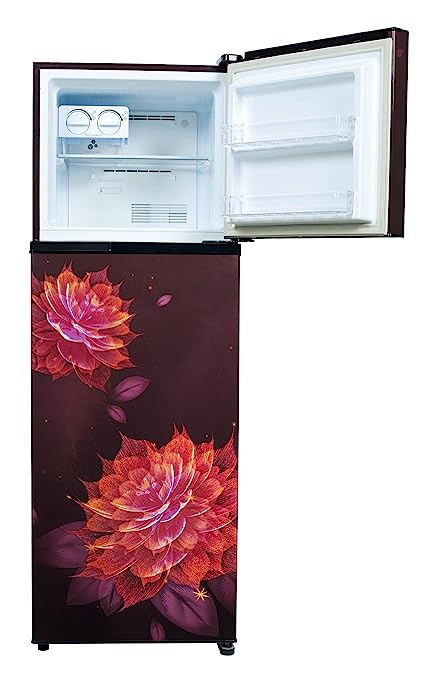 Havells-Lloyd Refrigerator Double Door 262L 3Star Inverter Sakura Red Toughened Glass/3N GLFF273ASRT1PB