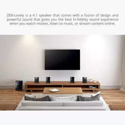 ZEBRONICS ZEB-LOVELY 60 W Bluetooth Home Theatre  (Black, Stereo Channel)