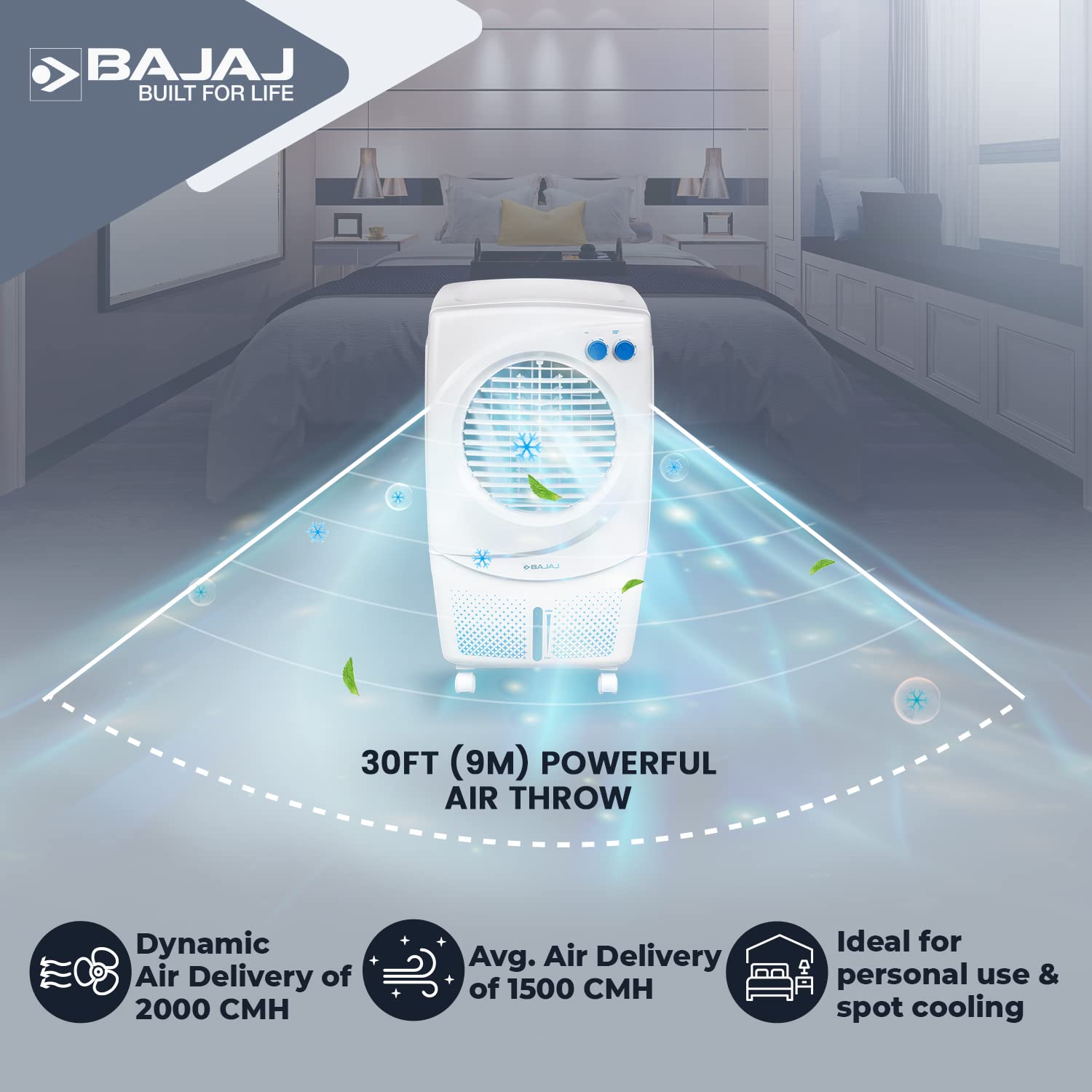 Bajaj  cooler PX 97 Torque New 36L White Colour