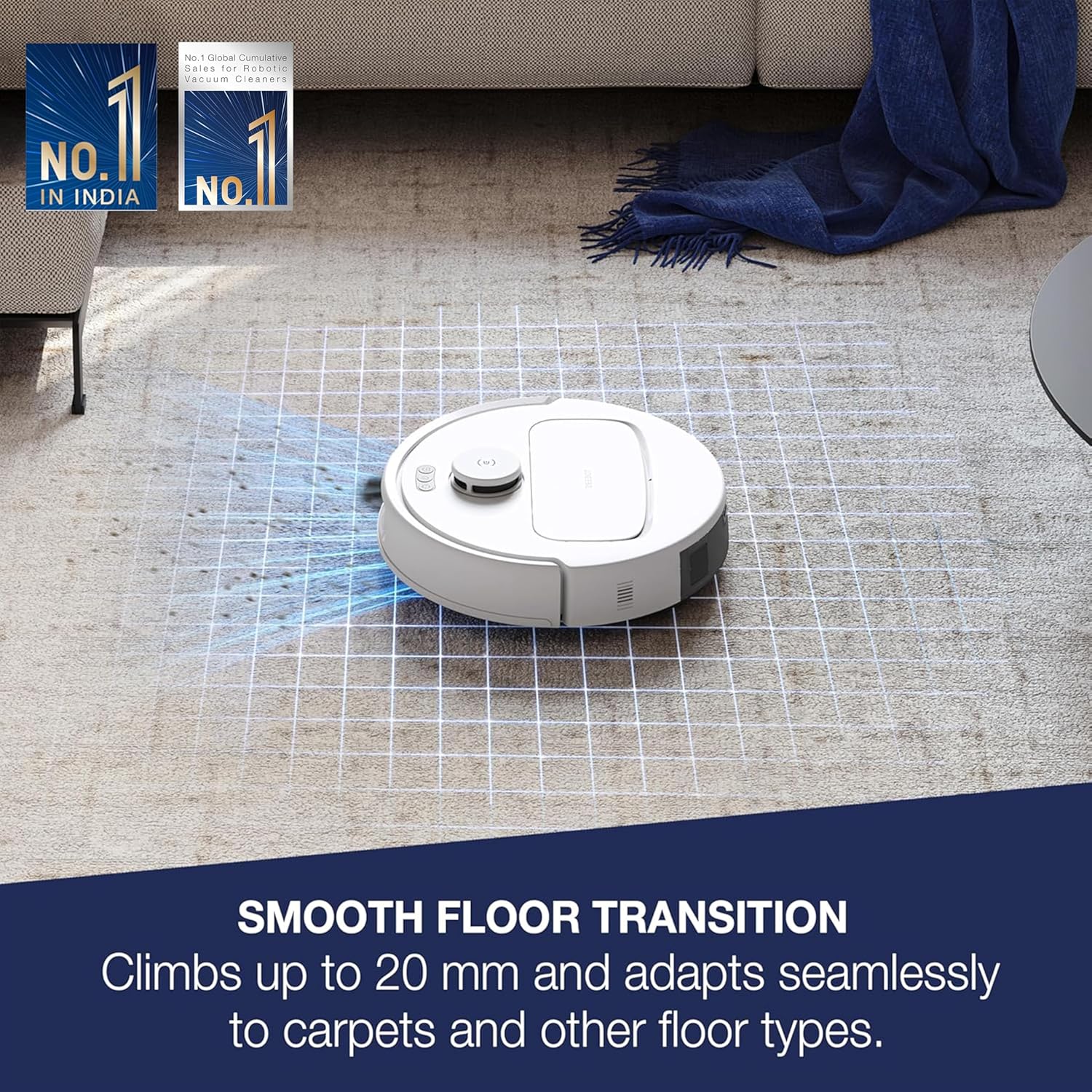 ECOVACS DEEBOT N30 White 2-in-1 Robot Vacuum & Mop, 2025 New Launch - 60