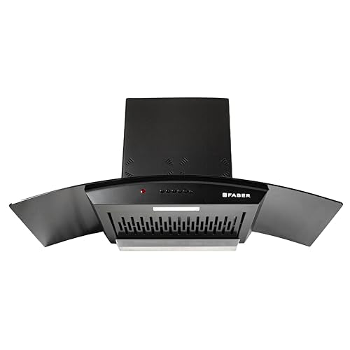 Faber 90cm 1150 m³/hr Autoclean Kitchen Chimney | Curved Glass | Filterless | Black Finish | Push Button Control | 8Yr Warranty on Motor 2Yr Comprehensive by Faber | HOOD ACE PRO IN 3D HC PB