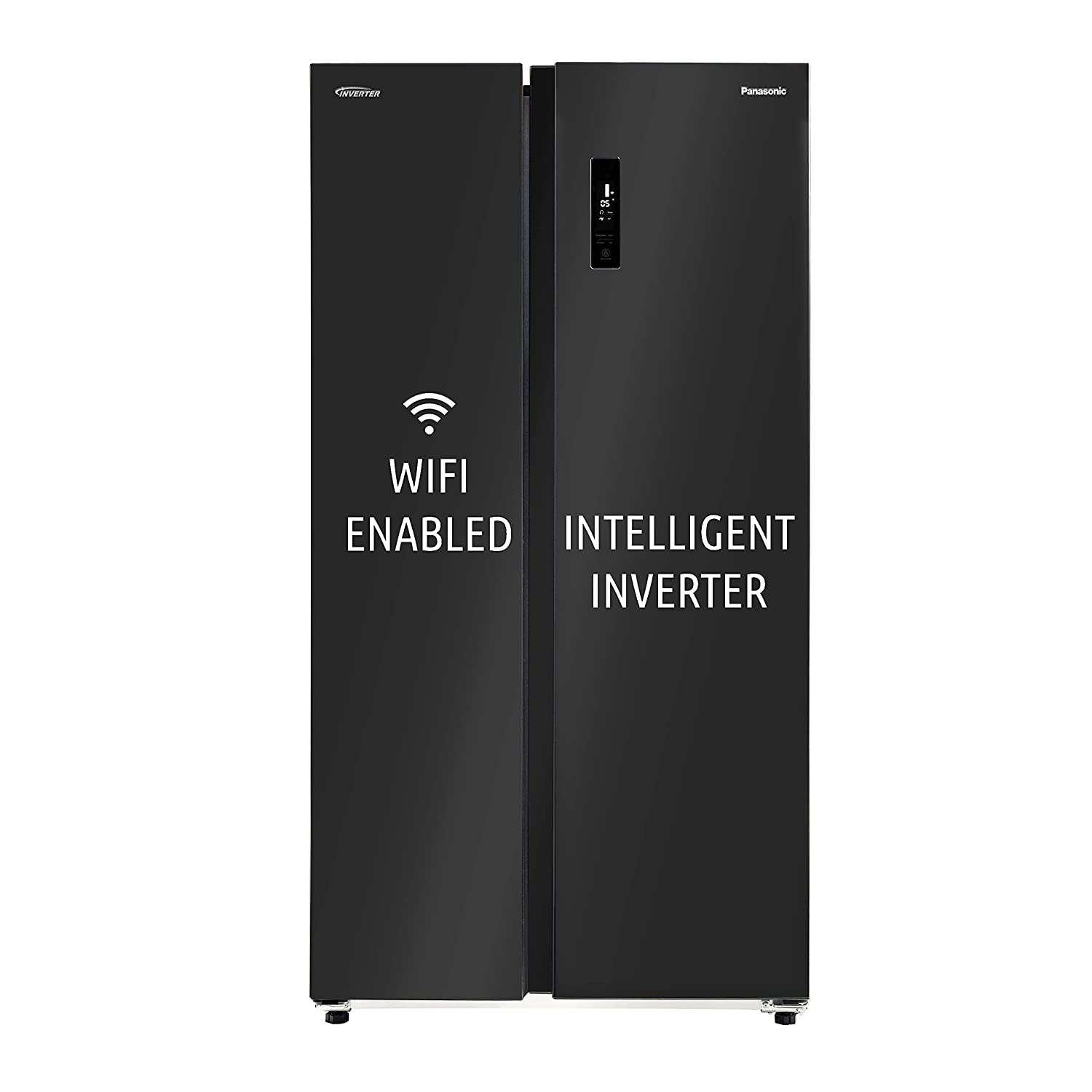 Panasonic 592 L Wifi Inverter Frost-Free Side by Side Refrigerator (NR-BS62MKX1, Black, Stainless Steel Finish)