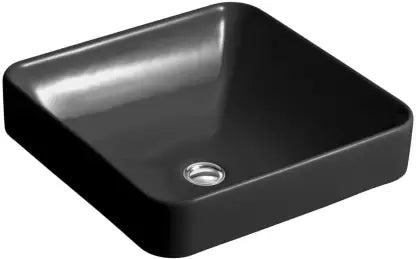 kohler K-2661IN-7 413mm Square vessel basin without faucet hole in black
