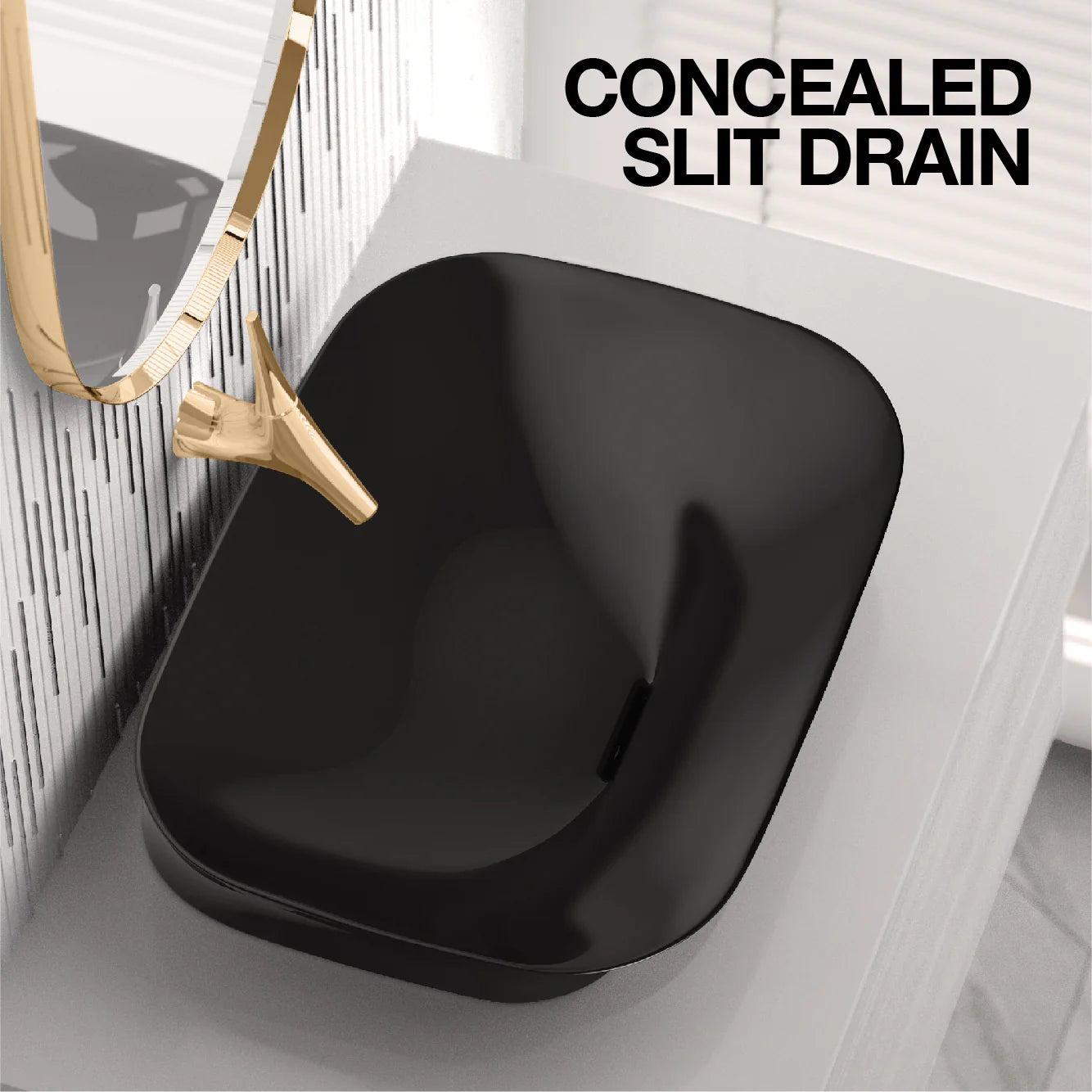 kohler K-28783IN-7 545mm vessel basin without faucet hole in black