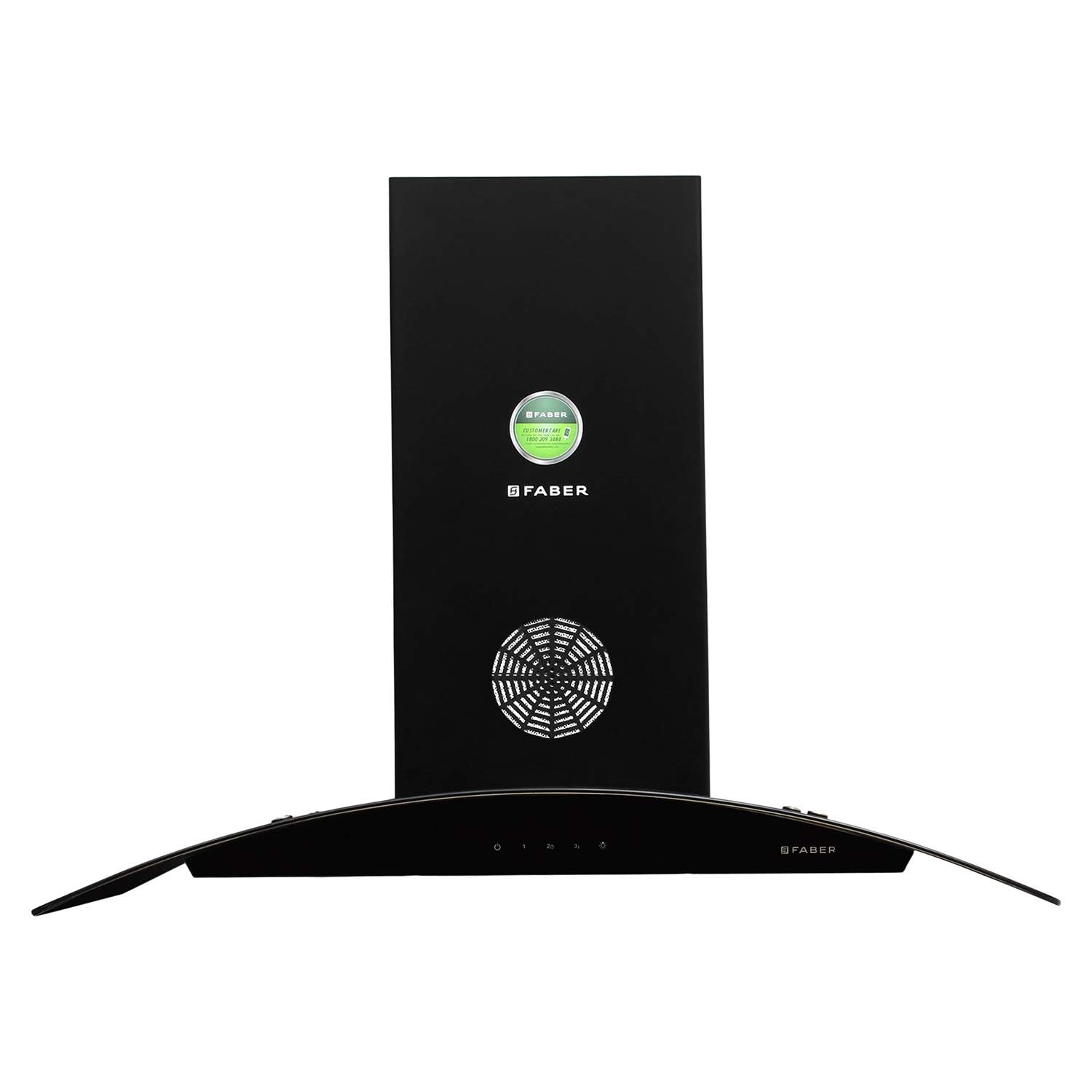 Faber 90 cm 1350 m/HR Curved Glass Kitchen Chimney (Hood FEEL 3D PLUS MAX T2S2 BK TC 90 Black)