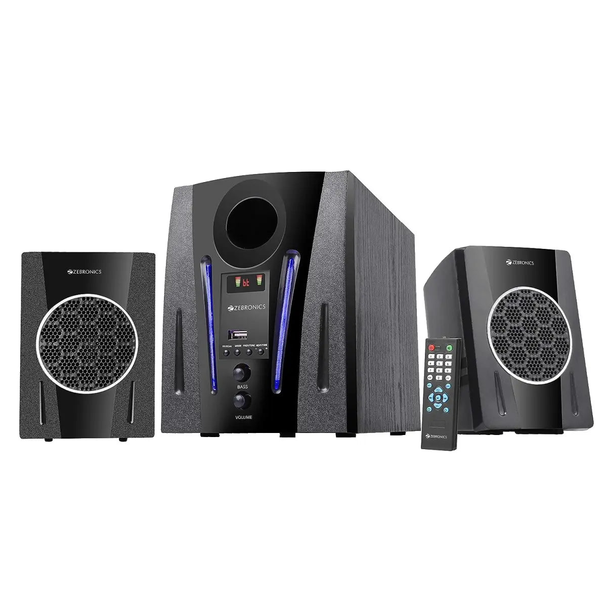 Zebronics ZEB-BT2150RUF 2.1 Multimedia Speaker with Bluetooth Supporting USB,AUX,Built in FM and Remote Control