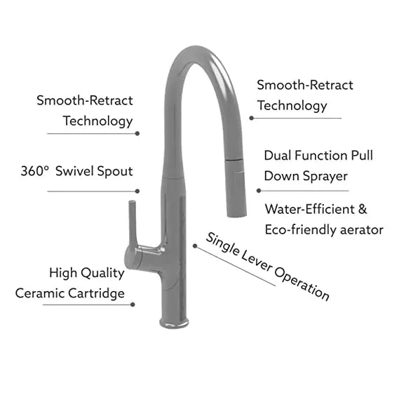Carysil ALA 1512 Brass Kitchen Faucet - Crome