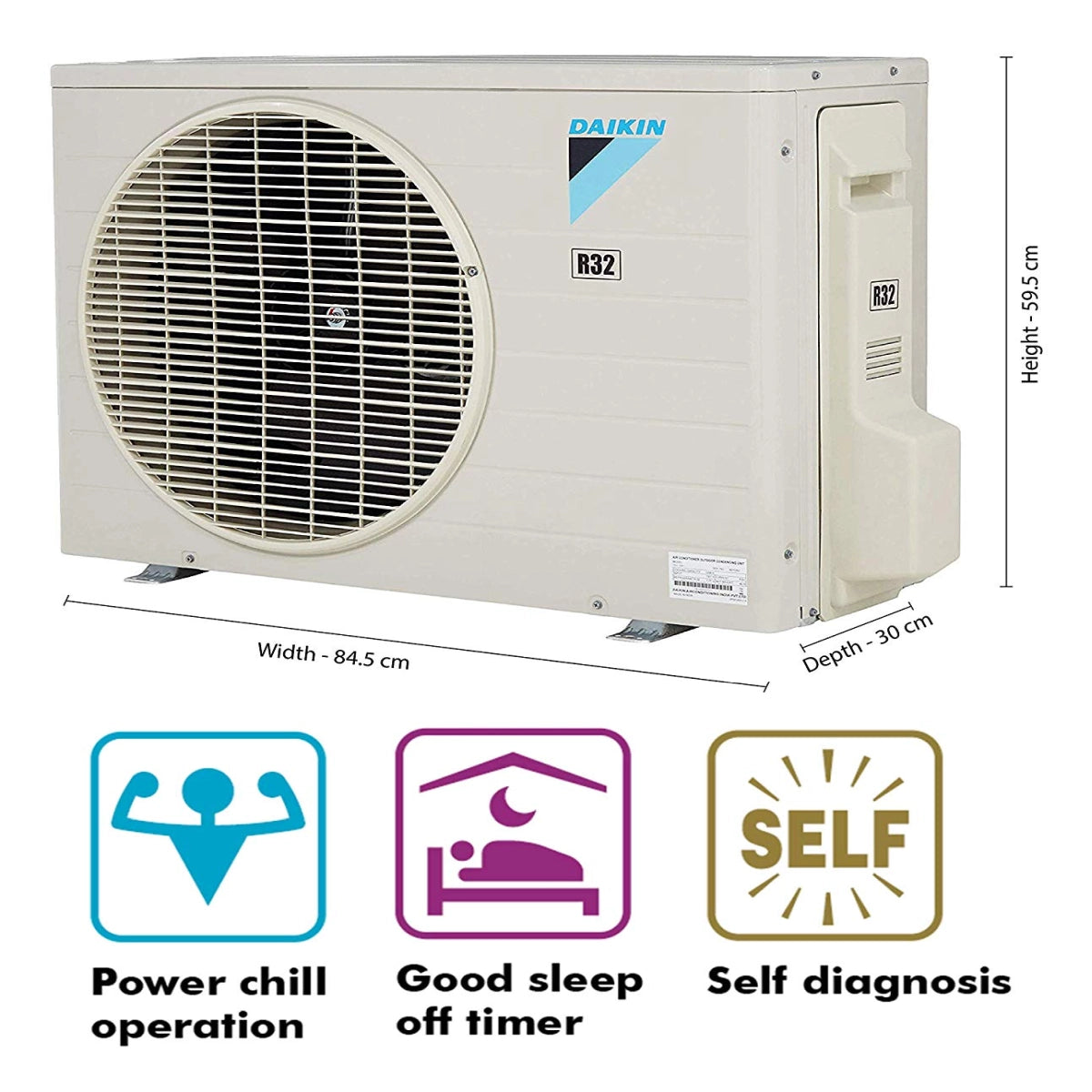 Daikin 1.8 Ton 2 Star Split AC (Copper, FTQ60TV16UT, White