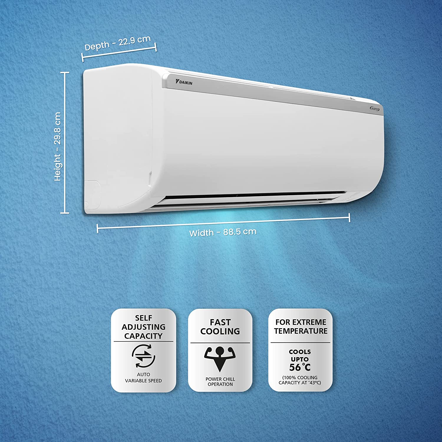 Daikin 1 Ton 5 Star Inverter FTKF35U Split AC White