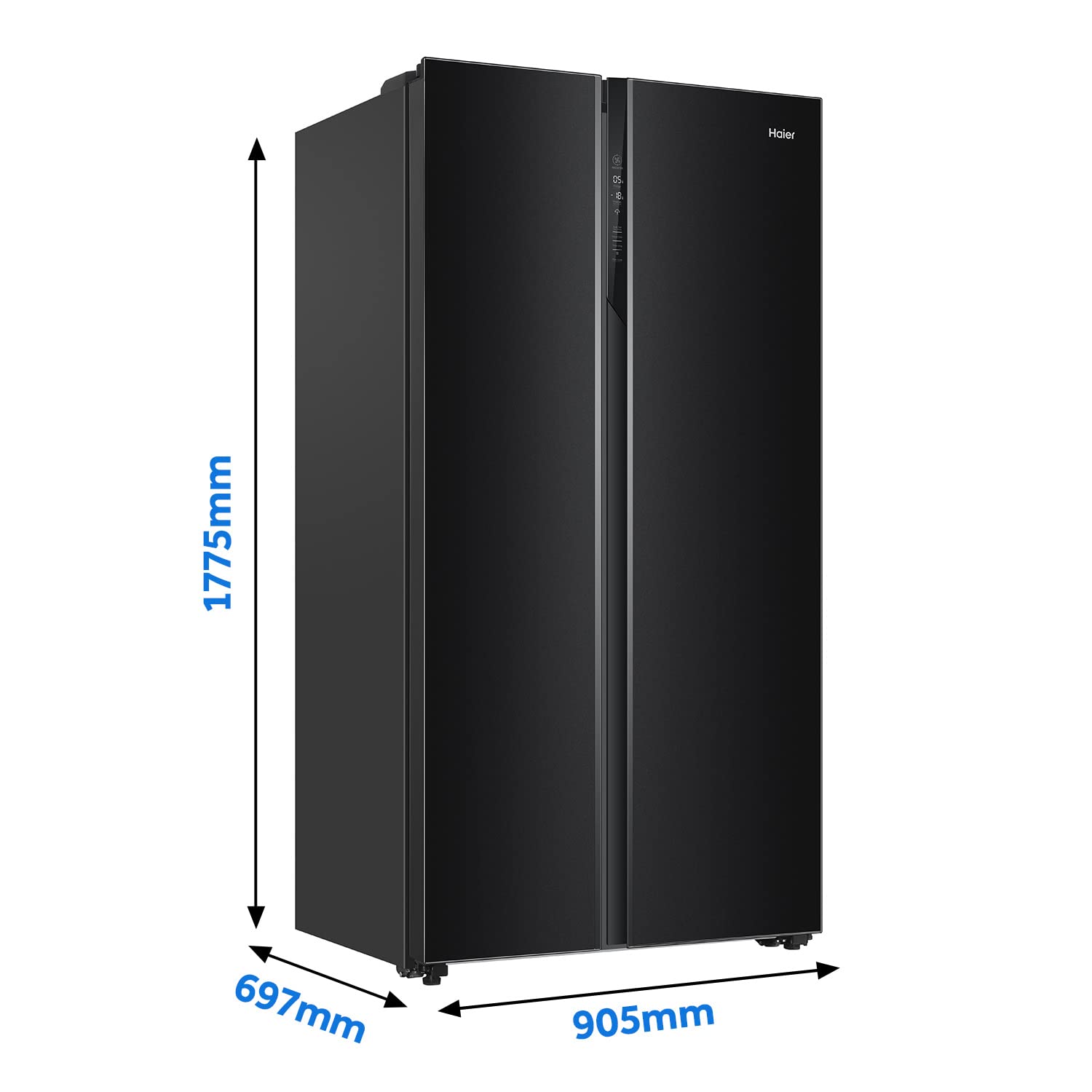 Haier 630 L Double Door Side By Side Refrigerators, Expert Inverter Technology (HRS-682KS, Black Steel,Magic Convertible, Made In India)