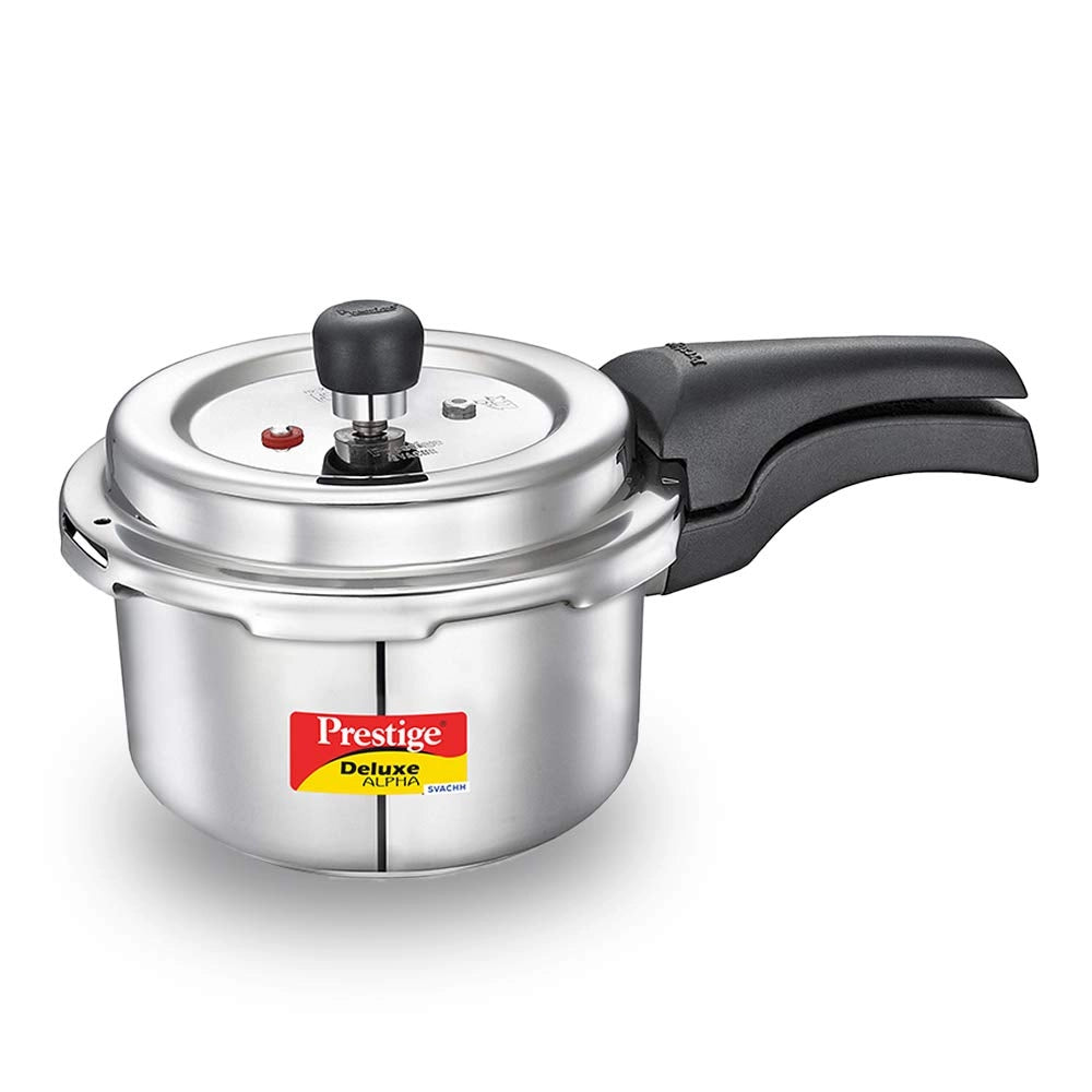Prestige Svachh Deluxe Alpha 2.0 Litre Stainless Steel Pressure Cookers, Silver