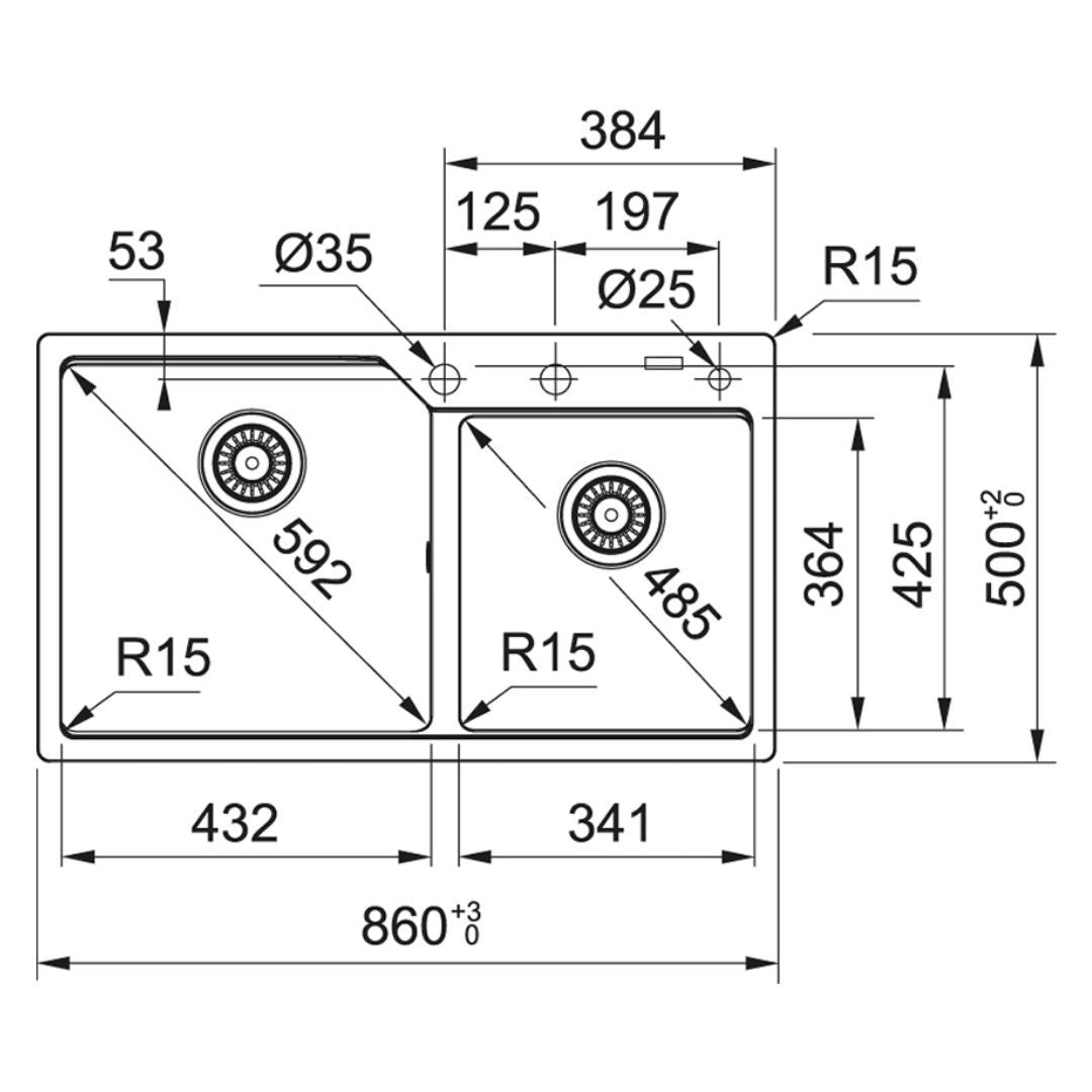 Franke Sink UBG 620 86 (33.8 x 19.6 inches)
