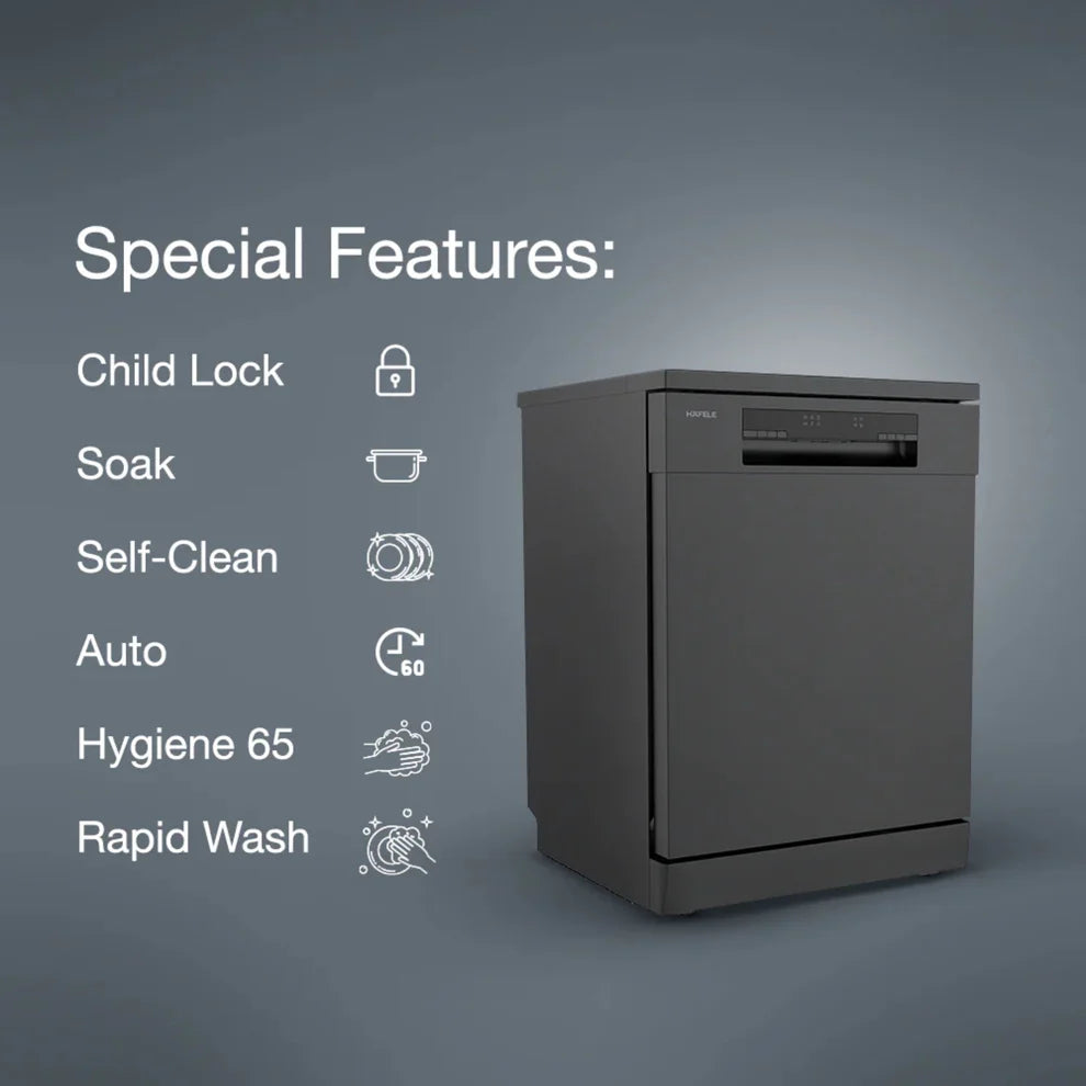 Hafele AQUA NOIR 13 FS Free Standing Dishwasher - 13 Place Capacity
