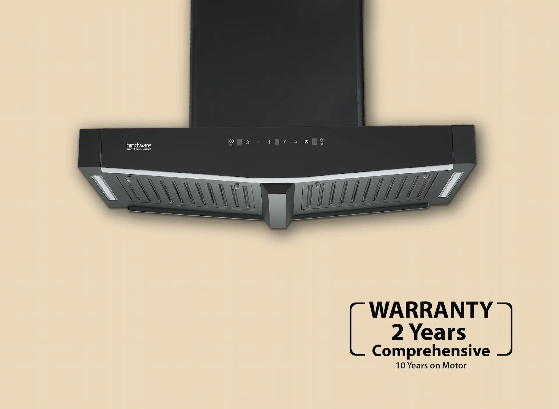 Hindware ONYX 90cm Island Chimney | 1450 m³/hr | Auto Clean | Motion Sensor & Remote Control