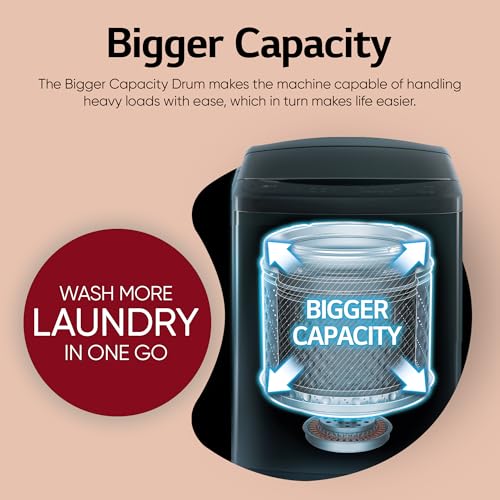 LG 9.0 Kg 5 Star AI Direct Drive Technology, Steam Wash for Allergy Removal Fully Automatic Top Loading Washing Machine (THD09SPM, Middle Black, More Fabric Care & Convenience, In-Built Heate