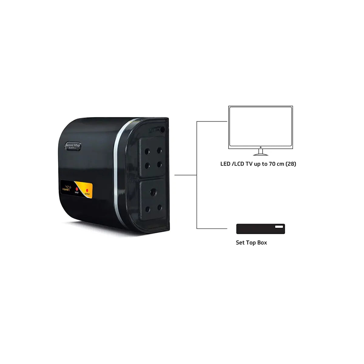 V-Guard Crystal Nano Voltage Stabilizer (Black)