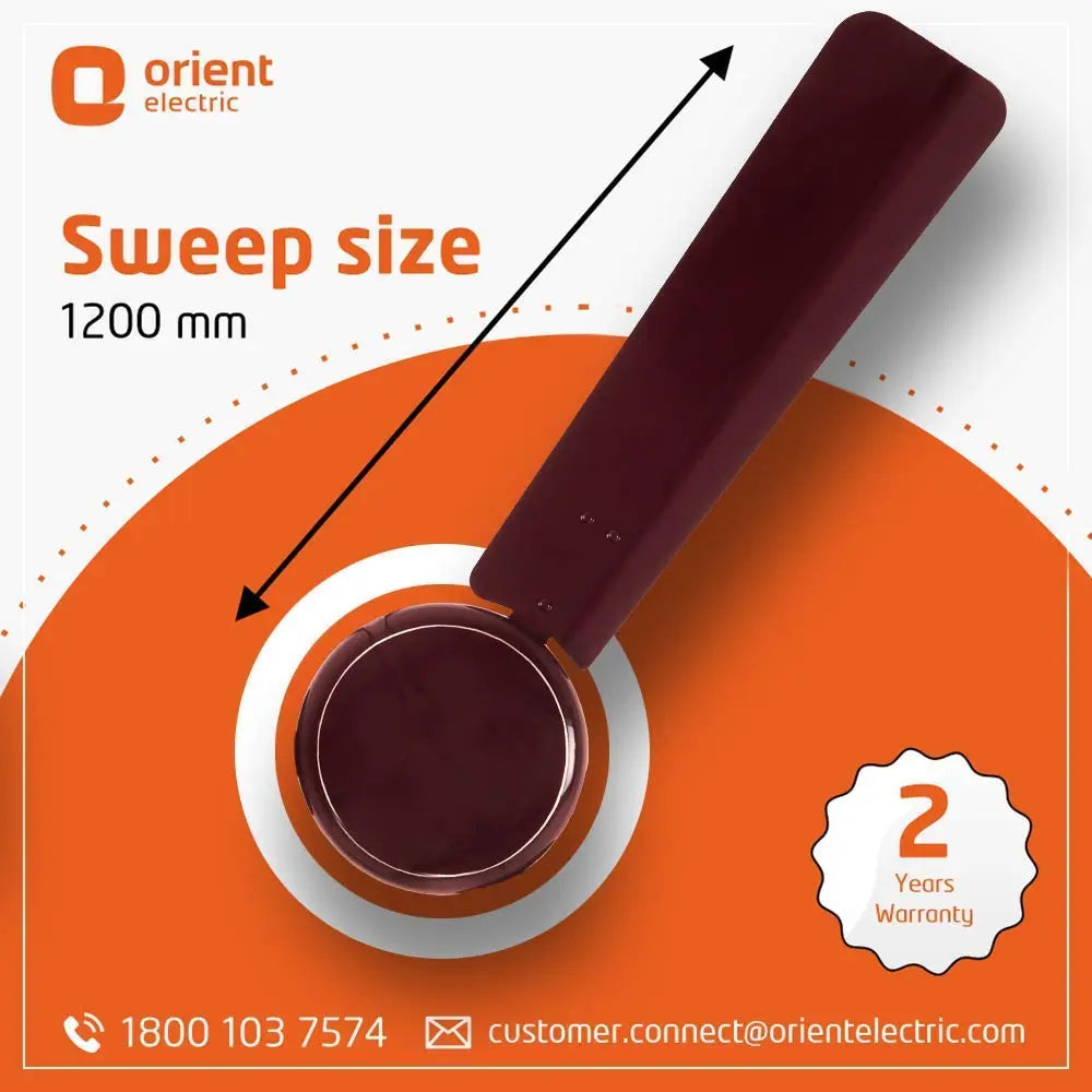 Orient Electric Hector-500 1200mm Energy Efficient Ceiling Fan with Inverter Technology (Brown, Pack of 3)