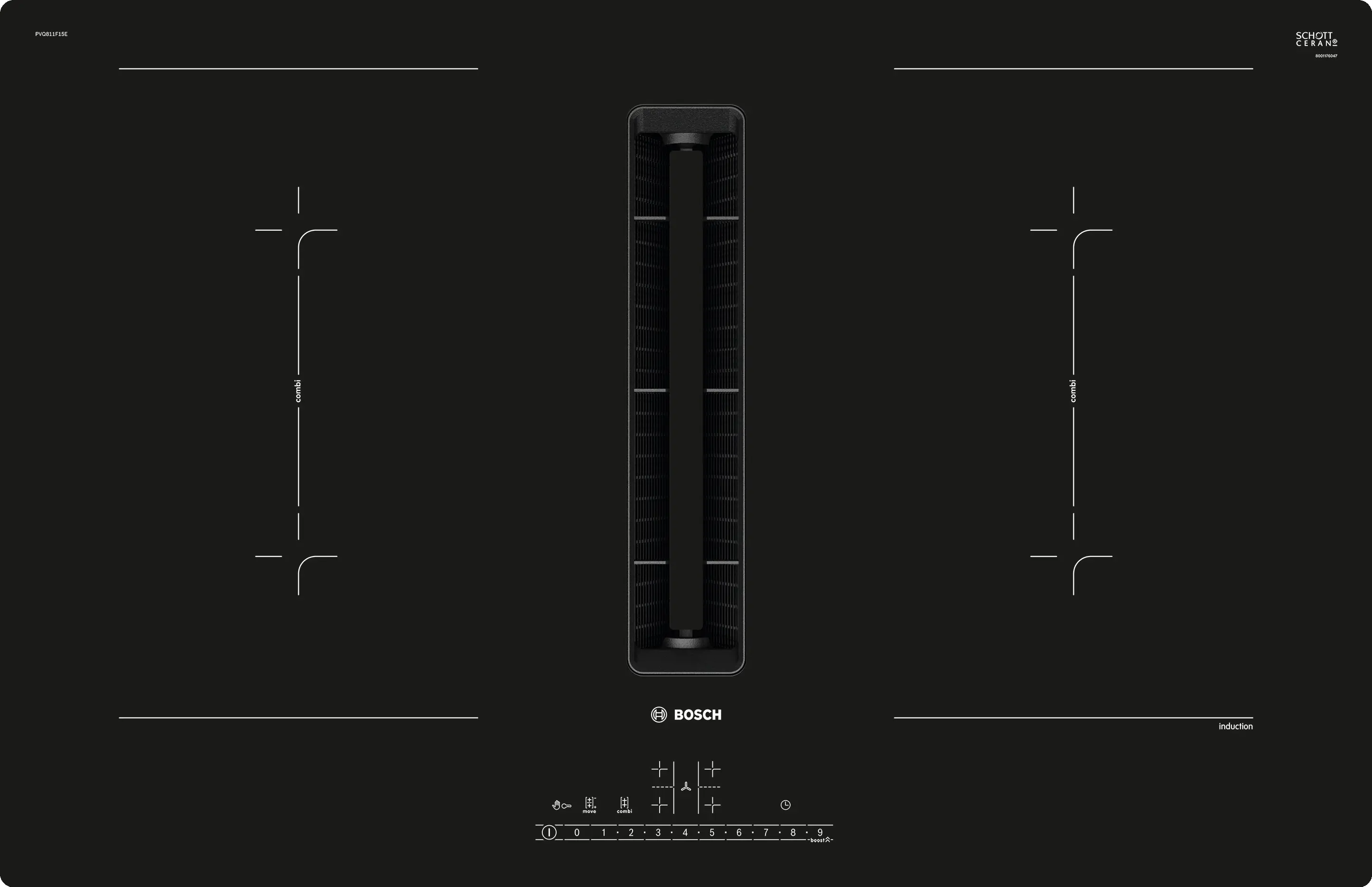 BOSCH Serie | 6 Induction hob with integrated ventilation system80 cm PVQ811F15E
