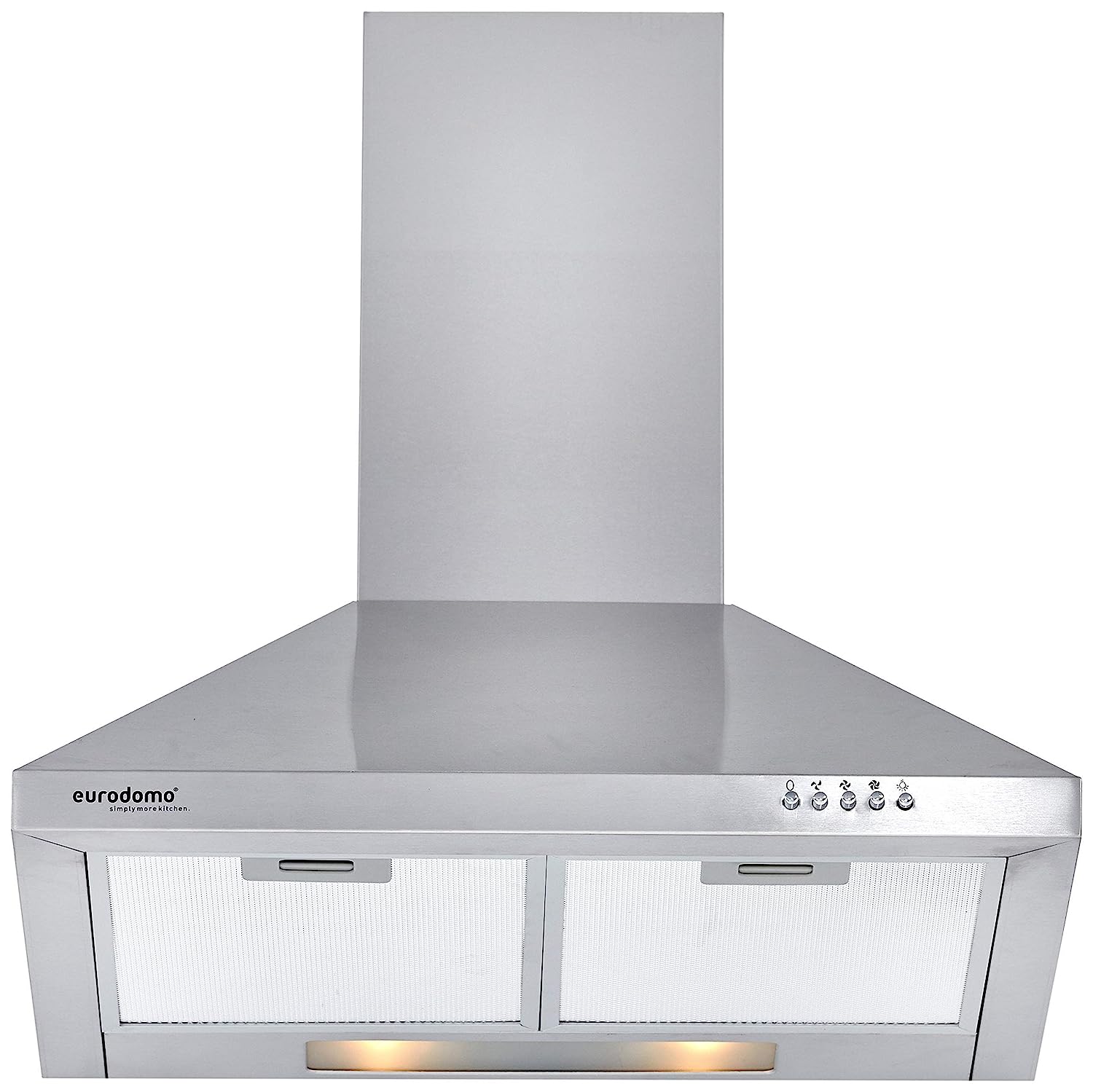 Eurodomo 60cm 850 m3/hr Chimney (Sapphire PB SS 60, 2 Cassette Filters, Stainless Steel))