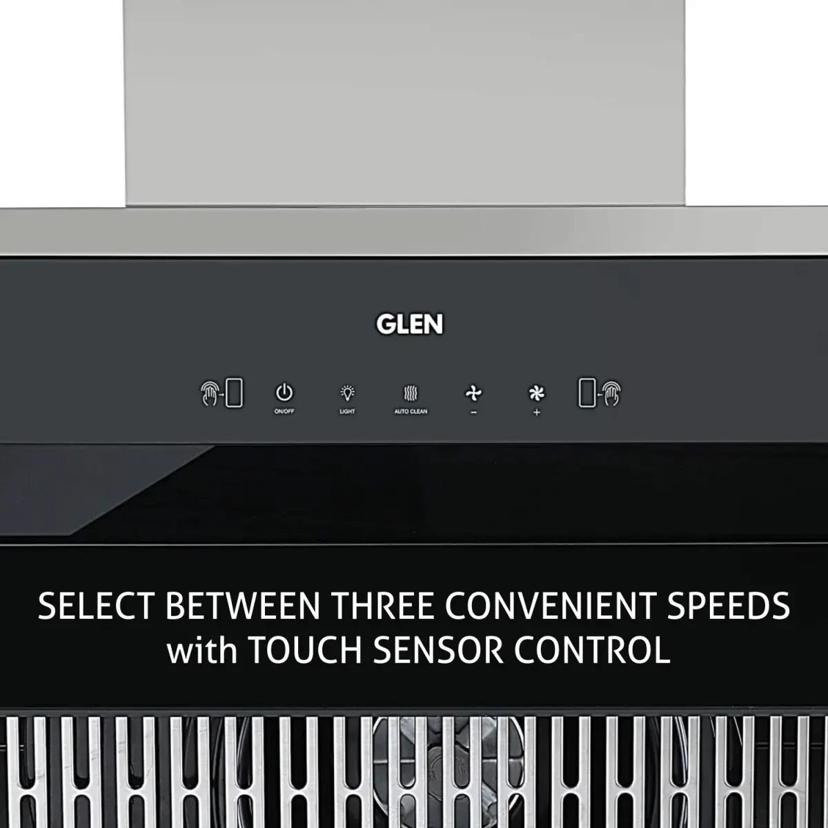 Glen 6073 MS Vertical Glass Filter Less Auto Clean Chimney with Motion Sensor 1400 m3h (BLDC Motor) - 90 cm