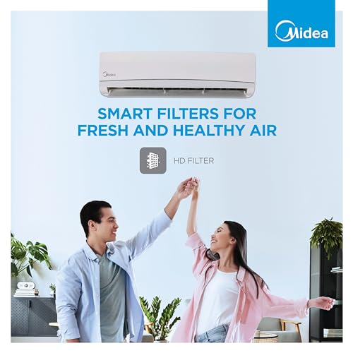 Midea 1.5 Ton 5 Star AI Gear Inverter Split AC (Copper, Convertible 4-in-1 Cooling,HD Filter with Auto Cleanser, 2024 Model,SANTIS PRO ROYAL, MAI18SR5R34W0,White)