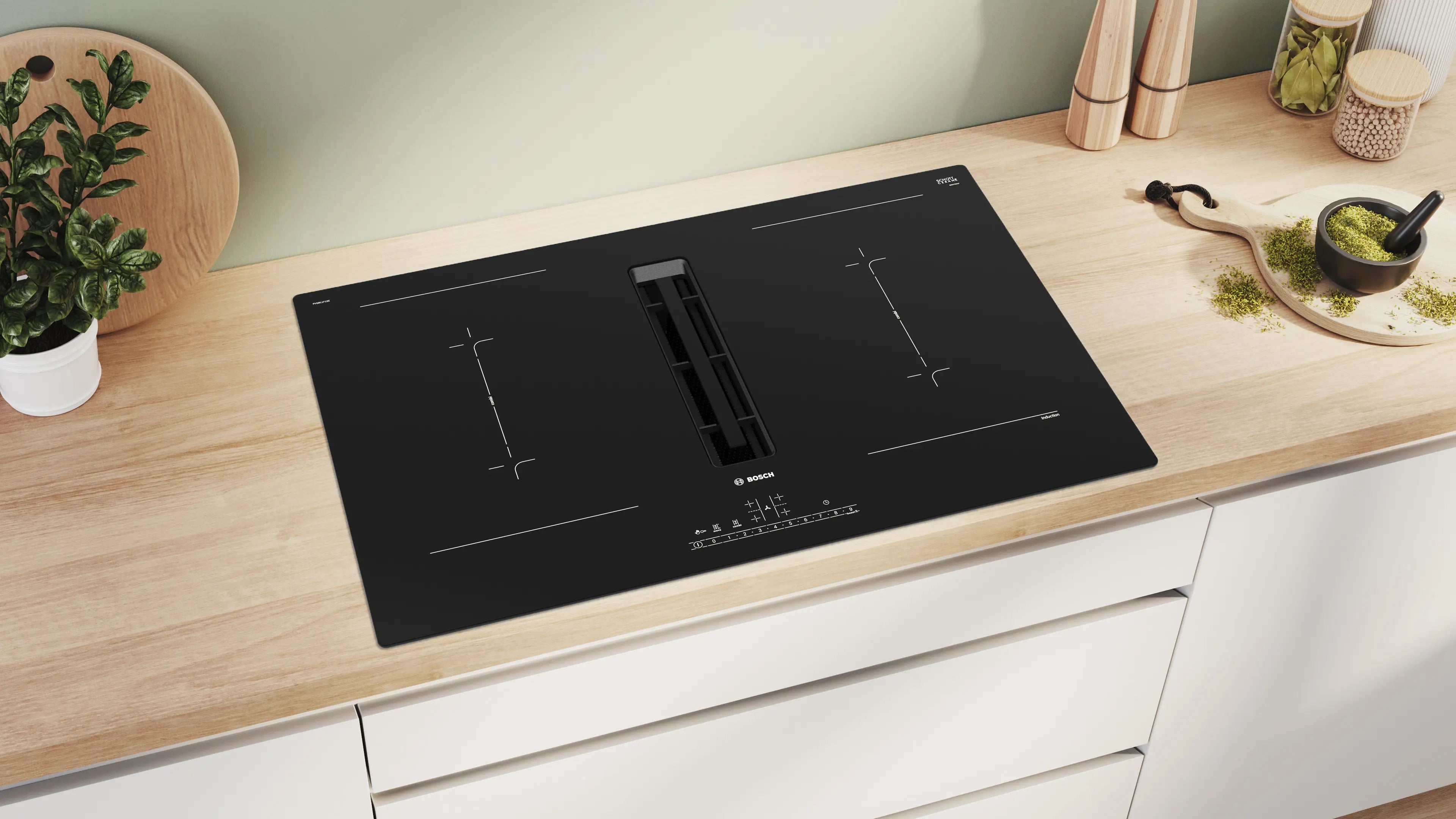 BOSCH Serie | 6 Induction hob with integrated ventilation system80 cm PVQ811F15E