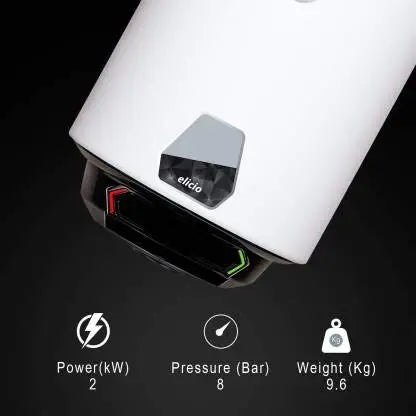 Hindware Atlantic 15 L Storage Water Geyser (Elicio, White, Black)