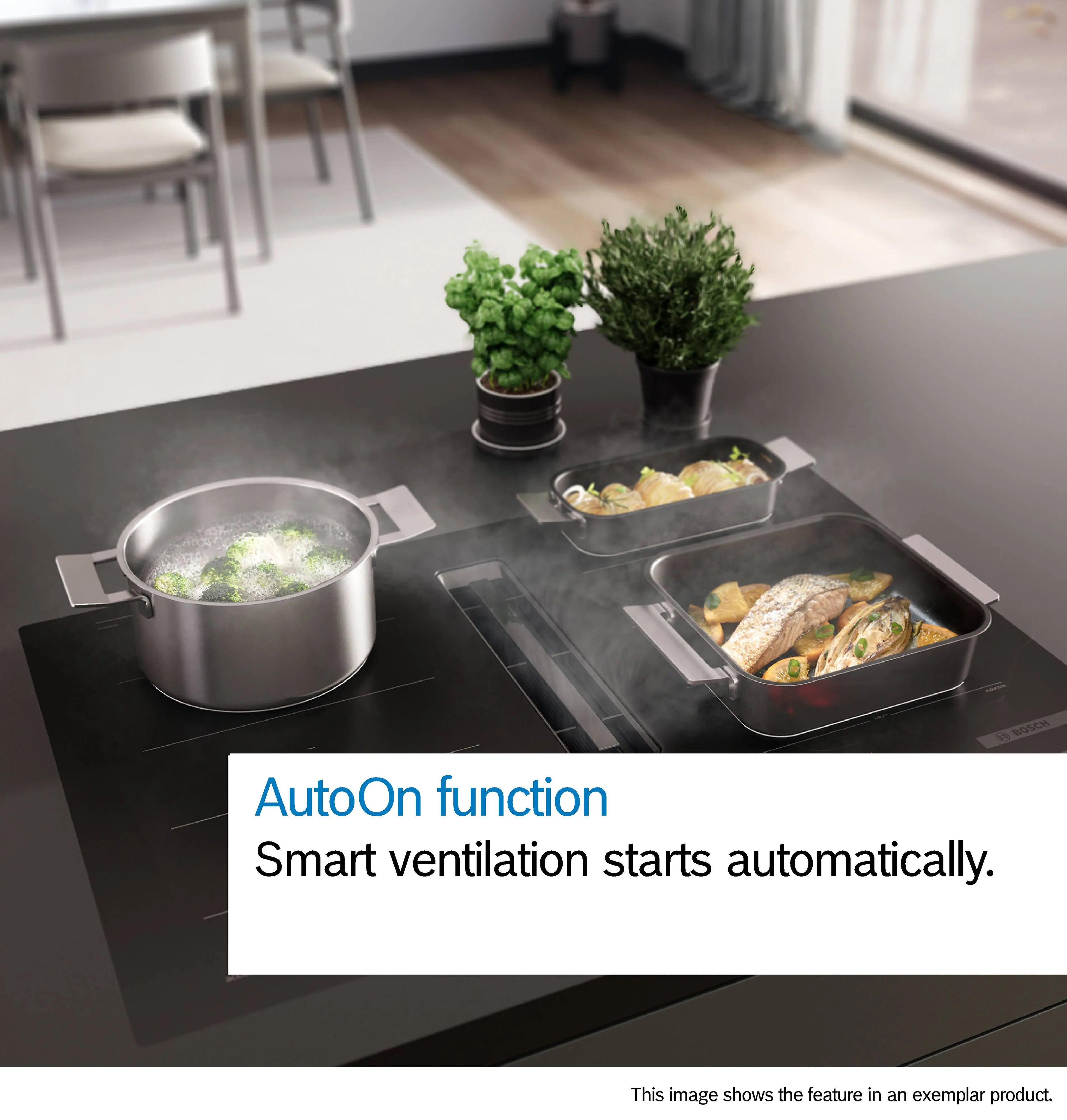 BOSCH Serie | 6 Induction hob with integrated ventilation system80 cm PVQ811F15E