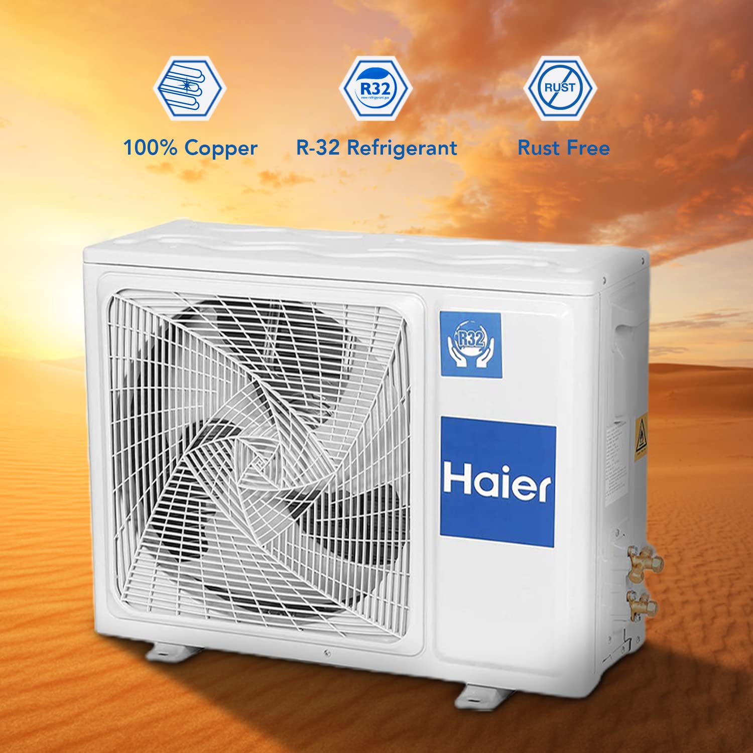 हायर स्प्लिट एसी 2 टन, 3 स्टार रेटिंग सफेद HSU22E-TXS3B INV