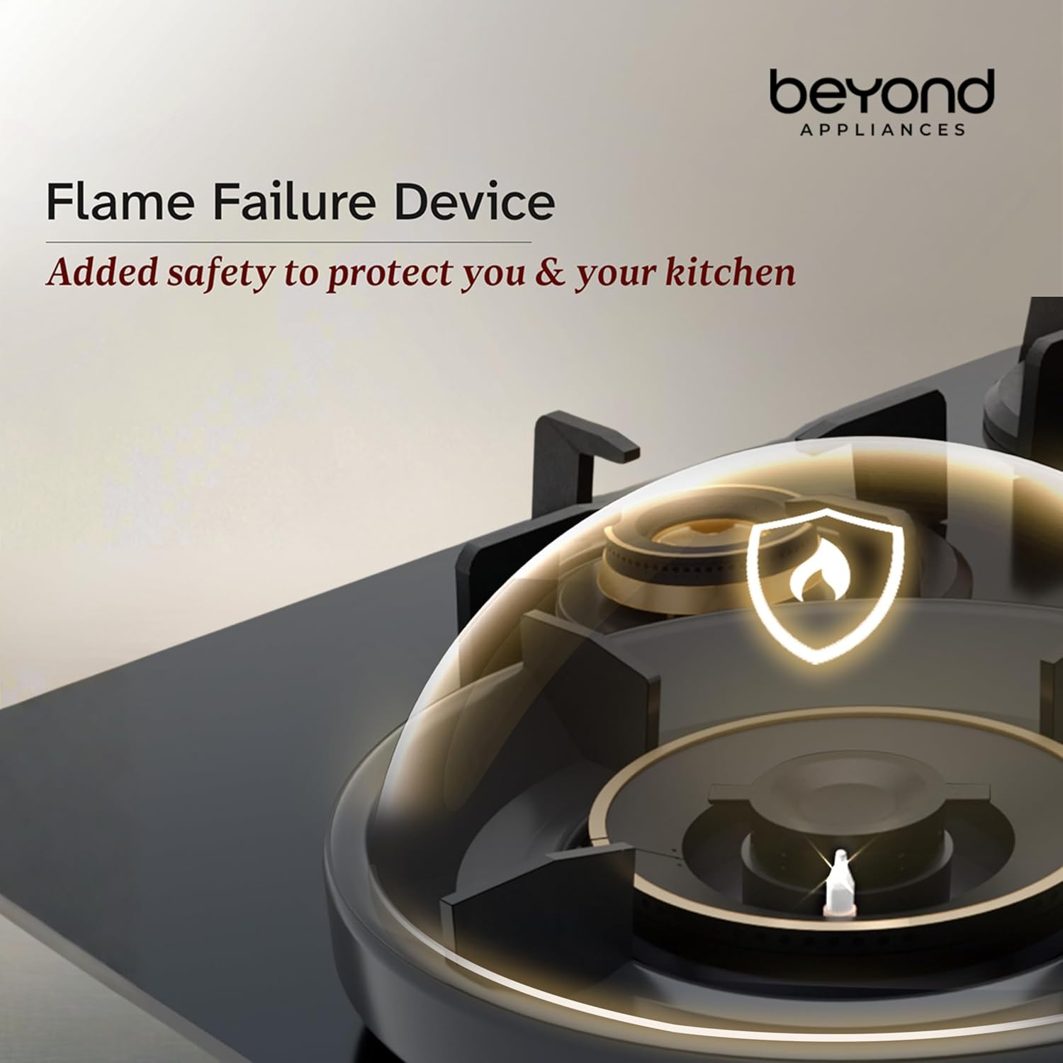 Beyond Appliances Zyra 4-Burner Glass Hobtop Gas Stove Tempered Glass